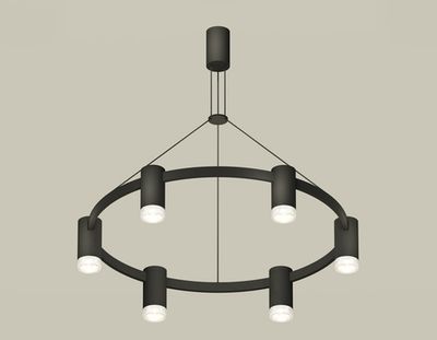 Комплект подвесного светильника с композитным хрусталем XB9022200/6 SBK/CL черный песок/прозрачный MR16 GU5.3 (С9022, N6150)