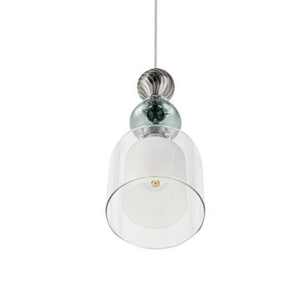 8292/1A MODERNI хром/белый/прозрачный, металл/стекло/хрусталь Подвес E27 1*60W 220V GANNA