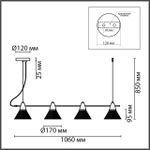 6596/4A MODERNI LN25 латунь титаниум/прозрачный, металл/стекло Подвес E27 4*60W 220V CORNE