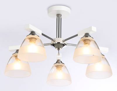 Подвесная люстра TR9093/5 WH/CH белый/хром E27*3 max 40W D570*270