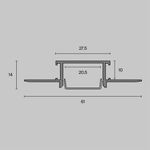 Алюминиевый профиль скрытого монтажа 61x14, ALM011S-2M. TM Maytoni