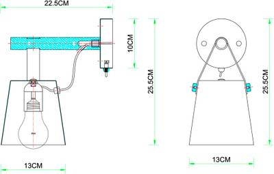Бра Arte Lamp THOMAS A7032AP-1BK, 1хE27
