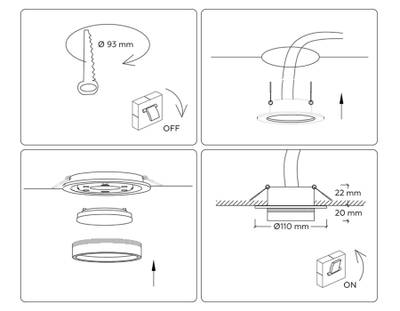 Светильник встраиваемый TN5241 BK черный GX53 D110*42