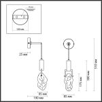 6696/5WL MIDCENT ODL24 239 Настенный светильник матовый никель/металл/стекло IP20 LED 5W 200Лм 3000K LIA