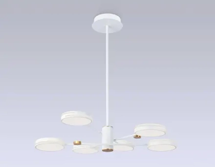 Светильник светодиодный подвесной FL51635/6 WH/GD белый/золото 3000K/4200K/6400K 50W D800*780 (Без ПДУ)