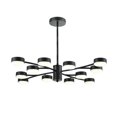 8117/12 COMFI LN26 235 черный, металл Люстра LED GX53 12*7W 220V TORINA