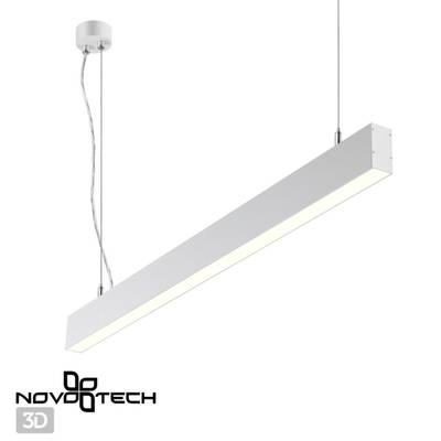 358879 OVER NT22 211 белый Светильник подвесной светодиодный (длина подвесов 1,2м) IP20 LED 4000K 30W вниз + 12W вверх 220V ITER