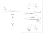 Светильник светодиодный трековый GL6772 WH белый LED 24W 4200K 600*22*48