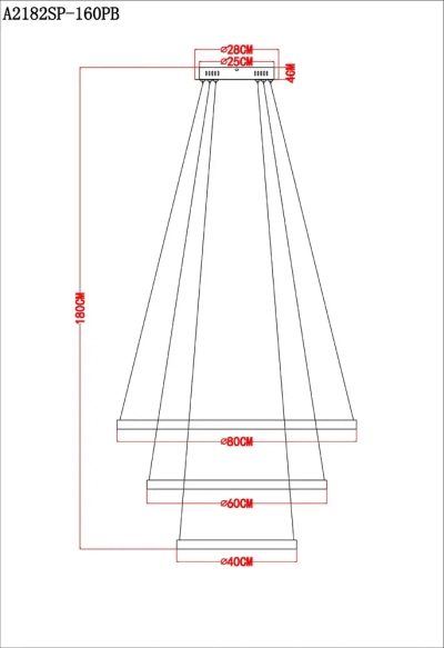 Подвесная люстра Arte Lamp ORIONE A2182SP-160PB, 1хLED