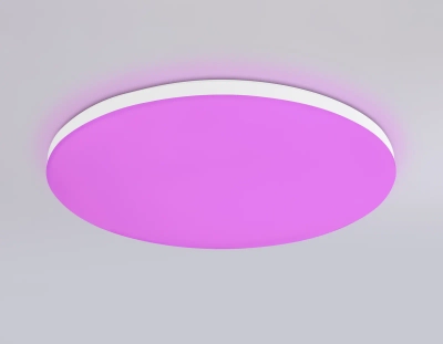 Потолочный светодиодный светильник с Wi-Fi Яндекс Алисой/Tuya/Smart Home/Alexa FZ2001 WH белый IP54 20W 3000K-6500K+RGB D300*55 (ПДУ ИК)