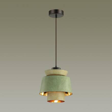 4992/1A PENDANT ODL23 521 зеленый/золотой/металл/экокожа Подвес E27 60W KRESSA