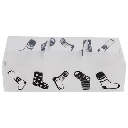 Коробка для белья PSB-02/6-P, 6 ячеек, пластик, с принтом, 30*15*7см (Минимальная отгрузка 10 шт)