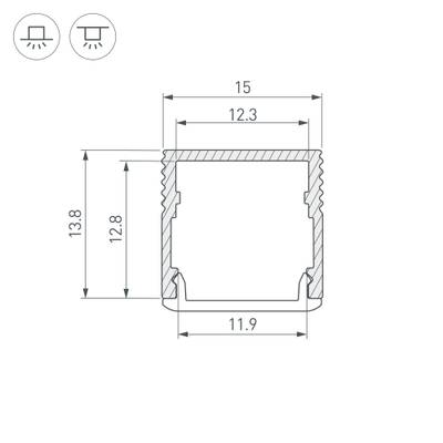 Профиль SL-MINI-15-2000 ANOD (Arlight, Алюминий)