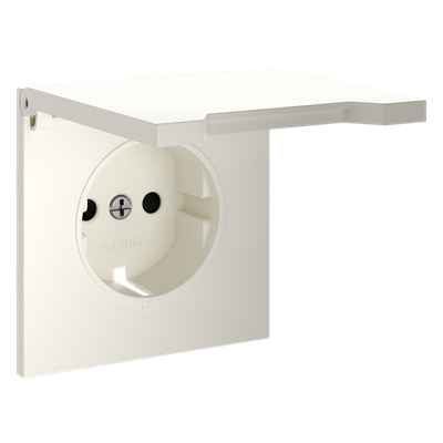 VLS000813 Накладка для розетки с заземлением, защитными шторками и крышкой, S70 (хлопок). (ТМ Maytoni)