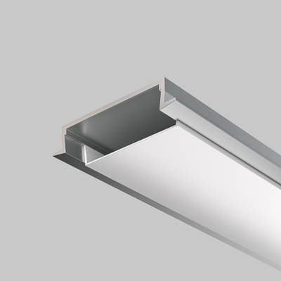 Алюминиевый профиль встраиваемый с накладным фланцем 30x6 (Серебро, 2 м), ALM-3006-S-2M 632018