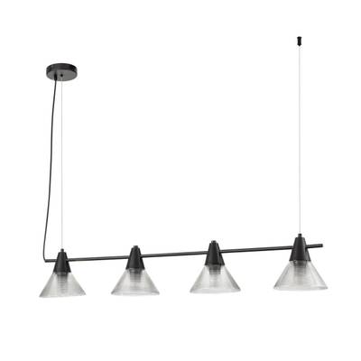 6595/4A MODERNI LN25 черный/прозрачный, металл/стекло Подвес E27 4*60W 220V CORNE