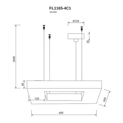 Подвесная люстра Certezza FL1165-4C1, LED