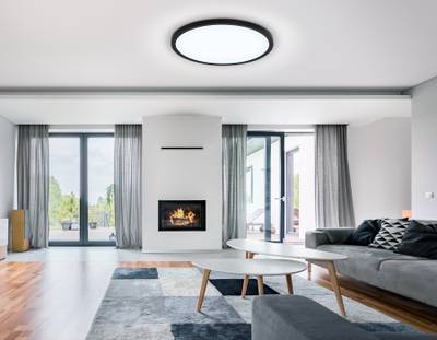 Светильник светодиодный ультратонкий FZ1961 BK черный IP54 40W 5000K D470*15 (Без ПДУ)