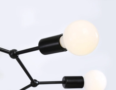 Потолочный светильник в стиле лофт TR8036/6 BK черный E27*6 max 40W D670*590