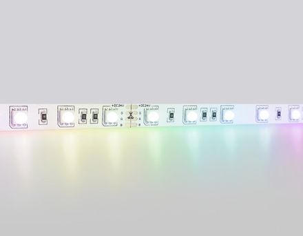 Светодиодная лента RGB GS4302 5050 60Led/ 14.4W m/ 24V IP20 RGB/ 5000*10*1.87mm/ кратность резки 100mm (4 конт.)
