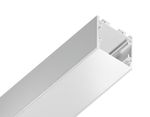 Алюминиевый профиль накладной/подвесной "Profile System" GP2500WH белый/матовый рассеиватель 2000*25*25, 2 заглушки, 4 крепления в комплекте (для ленты до 23мм)