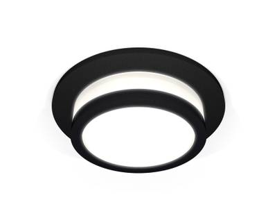 Комплект встраиваемого светильника с акрилом XC6513060 SBK/FR черный песок/белый матовый MR16 GU5.3 (C6513, N6221)