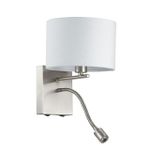 3745/1A MODERNI LN19 158 никель/белый, металл/текстиль Бра E14 40W+LED 3W 4000K 220V NIKKI