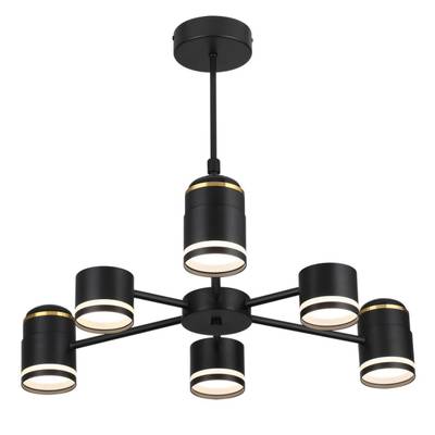8234/6C COMFI LN25 черный, металл/акрил Люстра потолочная LED GX53 6*10W + LED-проектор 3*5W 2700К 220V VIRSAVA
