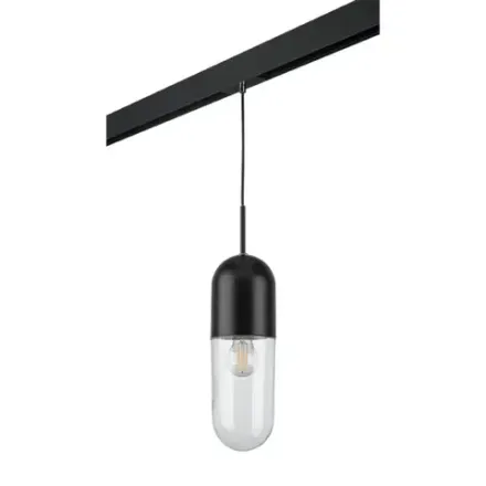 PRO690017 Светильник д/1-фазн трека RAMO 1х40W E27 ЧЕРНЫЙ МАТОВЫЙ/ПРОЗРАЧНЫЙ (690017+595007) Lightstar