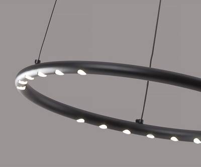 08557-40,19 Подвес диммируемый Магни черный d40 h200 Led 18W (4000K) с пультом ДУ