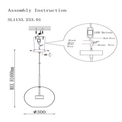 SL1133.233.01 Светильник подвесной ST-Luce Латунь/Прозрачный LED 1*14W 3000K
