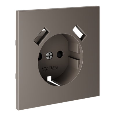 VLS000914 Накладка для розетки с заземлением и защитными шторками, с USB A+A, S70 (капучино). (ТМ Maytoni)