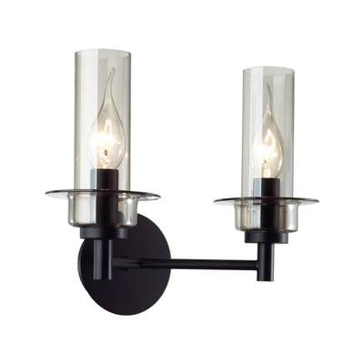 6555/2W CLASSI LN25 черный/дымчатый/металл/стекло Бра E14 2*40W 220V MADONNA