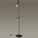 4240/1F HIGHTECH ODL21 381 черн/зол/металл Напольн.св-ник c выкл, USB IP20 LED GU10 max 10W MEHARI