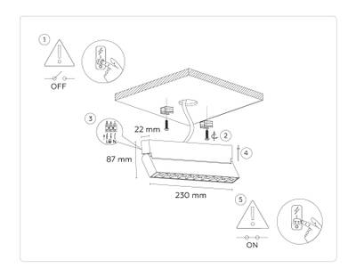 Светильник светодиодный накладной TA1825 WH белый LED 12W 4200K 230*22*87