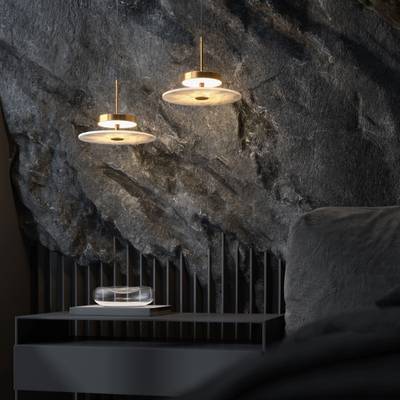 Светодиодный подвесной светильник с мраморным рассеивателем 40342 LED латунь, LED