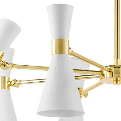 816086 Люстра DUMO 8х40W E14 БЕЛЫЙ МАТОВЫЙ/ЗОЛОТО