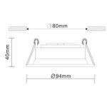 ST208.508.01 Св-к встр. Мат. белый GU10 1*50W D94xH40 220V Без ламп