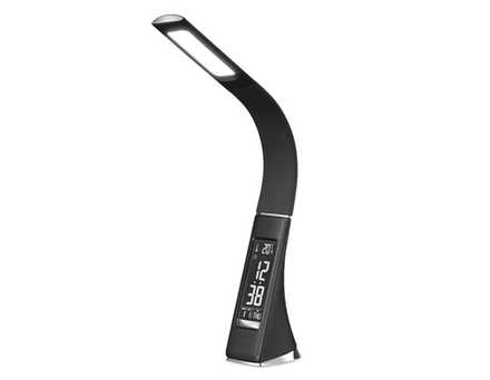 Светодиодная настольная лампа с дисплеем DE509 BK черный LED 3000-6400K 6W+LCD 2W