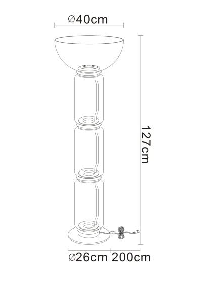 Торшер Divinare TRUMPET 1242/06 PN-30, 1хLED