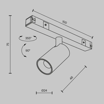 Трековый светильник Фокус / Focus Led Basity 3000K/6000K 3Вт 36°, TR176-1-3WTW-M-B. TM Maytoni