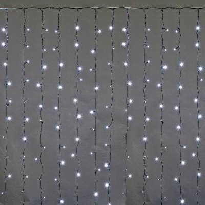 A-943 WT сведодиодный занавес 2*2м 300LED, провод темно-зелёный