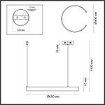 6535/43L LEDIO LN23 019 латунь Светильник подвесной LED 43W 3000-6000K 1758Лм 220V INDIE