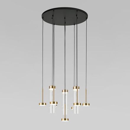 Подвесной светодиодный светильник со стеклянными плафонами 301102 LED латунь