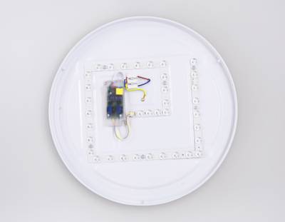 Потолочный светодиодный светильник с пультом FZ1322 GR/LWD серый/светлое дерево IP20 60W 3000-6400K D490*80 (ПДУ ИК)