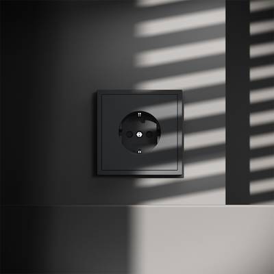 VLS040207 Розетка встраиваемая VOLTUM S70 с заземлением и защитными шторками, 16А, (графит) (ТМ Maytoni)