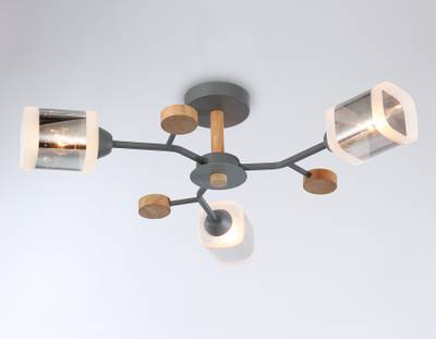 Светильник подвесной TR303323/5 WH/GD/CL/FR белый/золото/прозрачный/белый матовый E27*5 max 60W D620*200