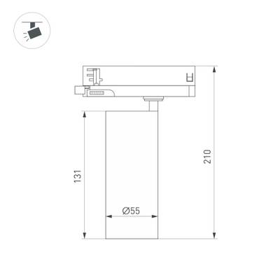 Светильник LGD-SILMA-4TR-R55-4W Warm3000 (BK, 4 deg, 230V) (Arlight, IP20 Металл, 5 лет)