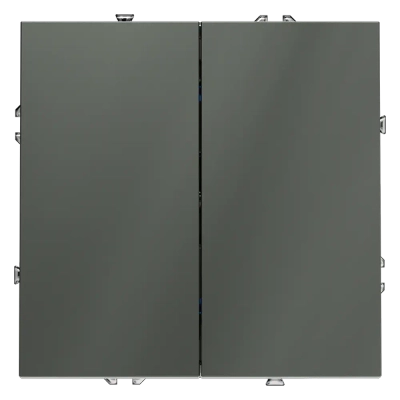 VLS020106 Выключатель встраиваемый VOLTUM S70 двухклавишный 10А, (титан). (ТМ Maytoni)