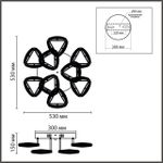 8239/9CL LEDIO LN25 000 хром, металл/пластик Люстра потолочная с ПДУ LED 120W 3000-6000K 220V RUANA
